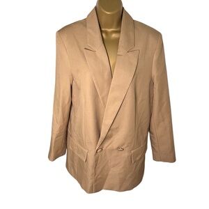ASOS Design Longline Blazer Double Breasted Lined Camel 4